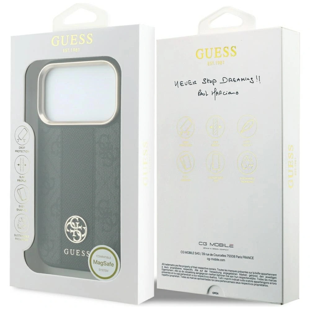 Etui Guess 4G with Stripe Round na iPhone 17 Pro Max / 18 Pro Max - czarne – zdjęcie 8