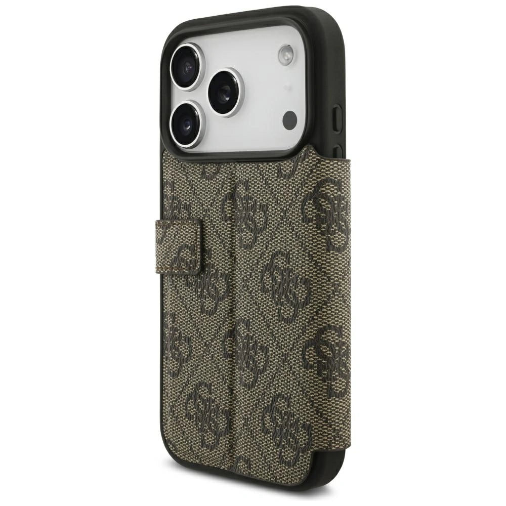 Etui Guess Book 4G Metal Logo na iPhone 18 Pro / 17 Pro - brązowe – zdjęcie 5