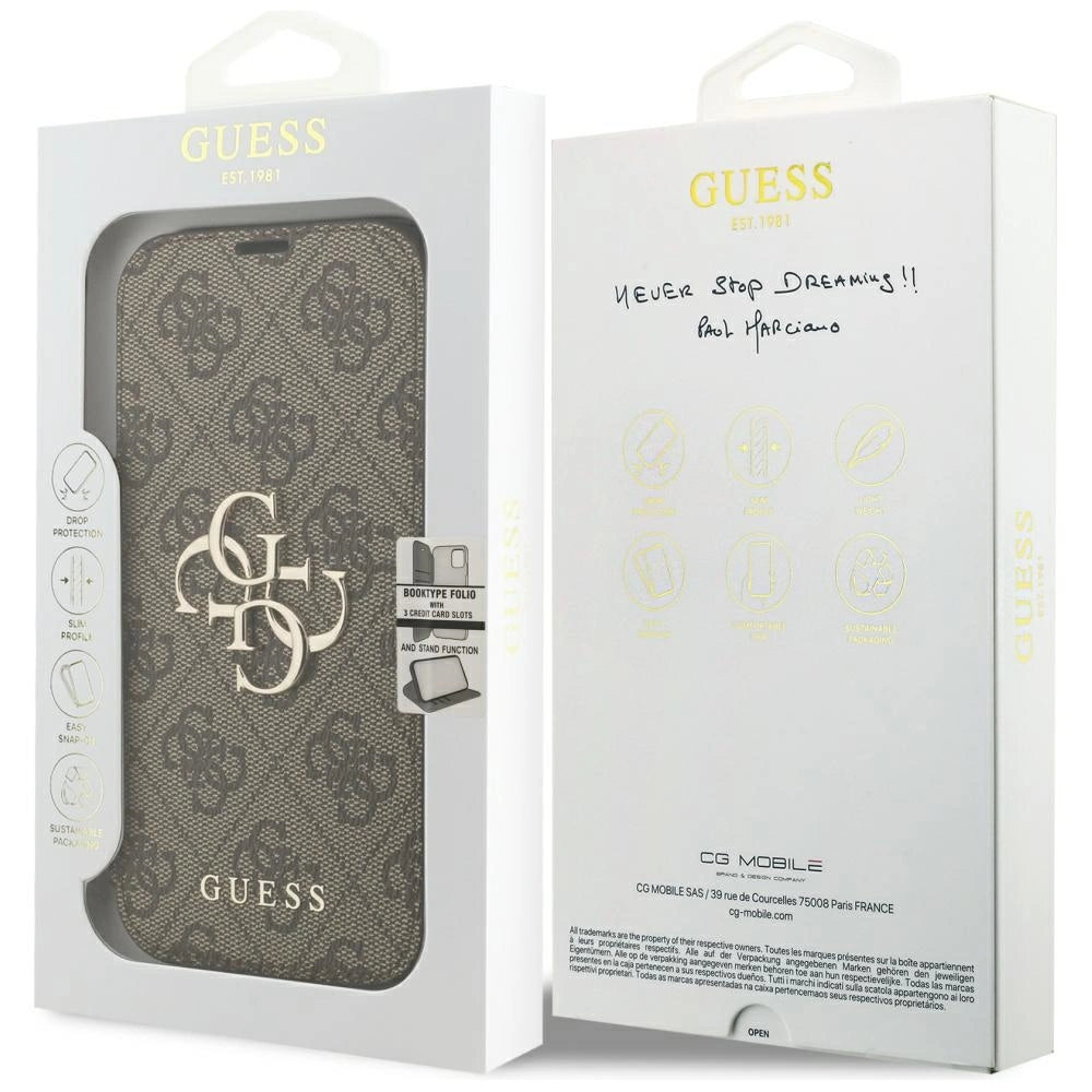 Etui Guess Book 4G Metal Logo na iPhone 18 Pro / 17 Pro - brązowe – zdjęcie 7