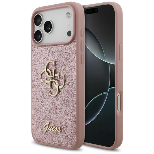 Etui Guess Fixed Glitter Big 4G na iPhone 18 Pro Max / 17 Pro Max - różowe