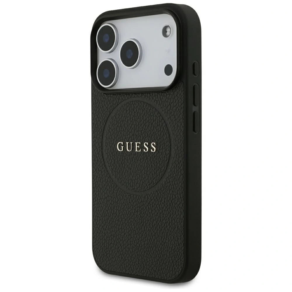 Etui Guess Grained Gold Ring MagSafe na iPhone 18 Pro / 17 Pro - czarne – zdjęcie 2