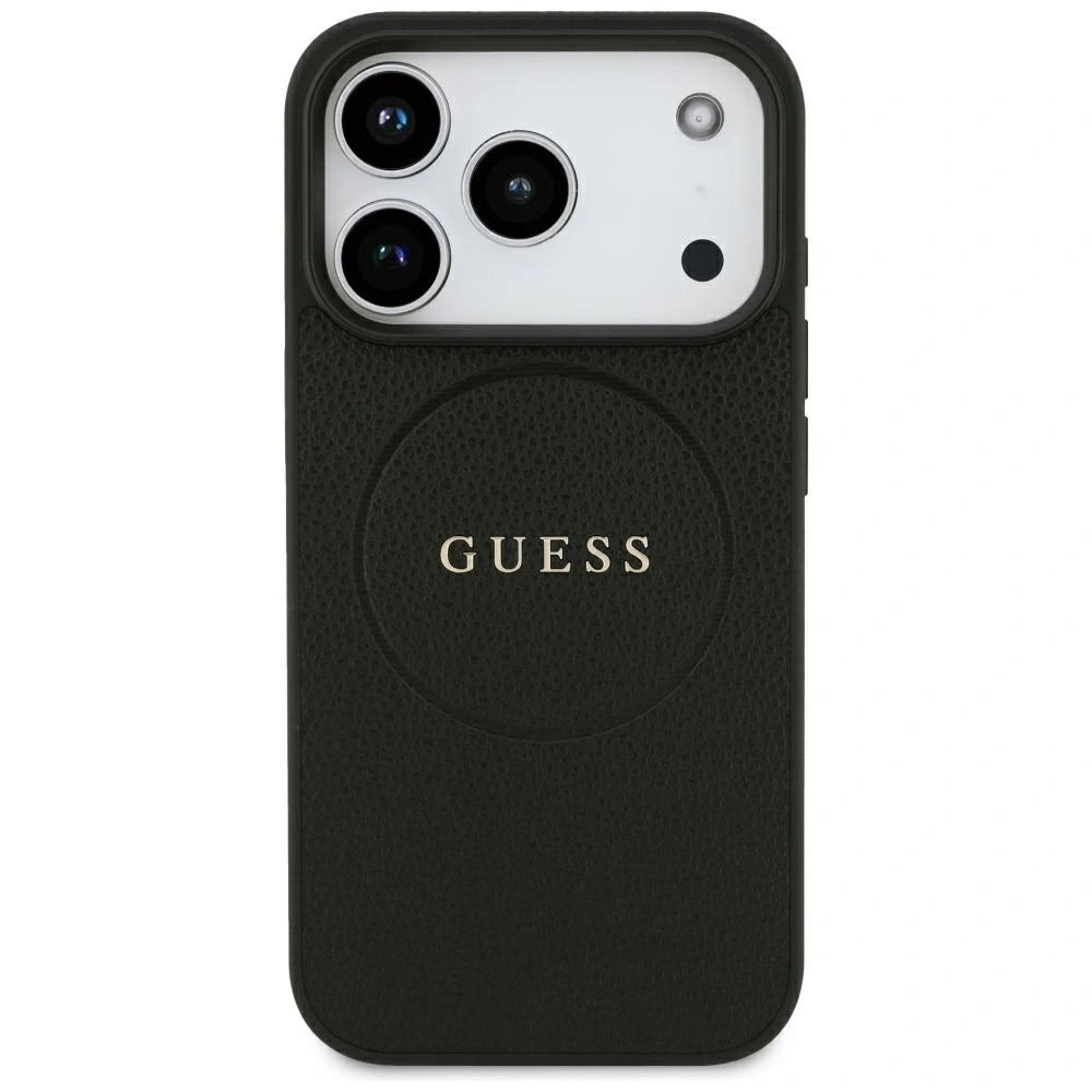 Etui Guess Grained Gold Ring MagSafe na iPhone 18 Pro / 17 Pro - czarne – zdjęcie 3