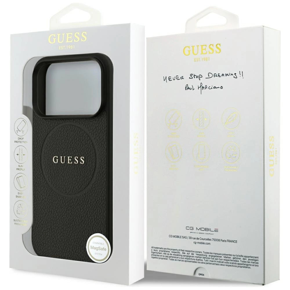 Etui Guess Grained Gold Ring MagSafe na iPhone 18 Pro / 17 Pro - czarne – zdjęcie 8