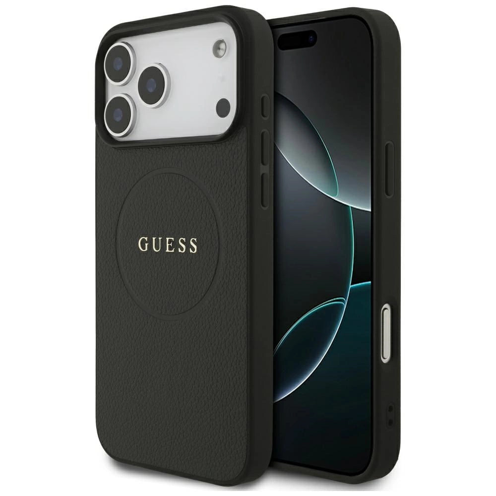 Etui Guess Grained Gold Ring na iPhone 18 Pro Max / 17 Pro Max - czarne