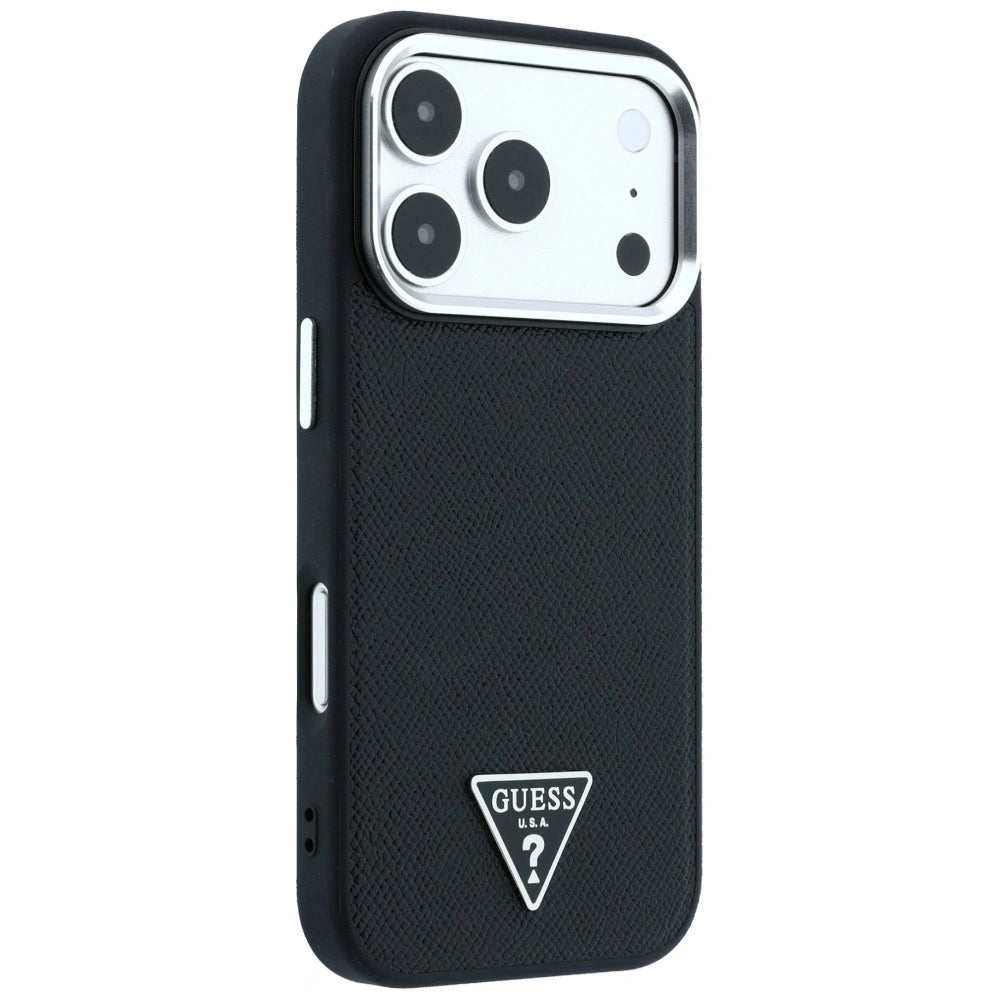 Etui Guess Grained Triangle Logo MagSafe na iPhone 17 Pro / 18 Pro - czarne – zdjęcie 4