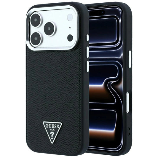 Etui Guess Grained Triangle na iPhone 17 Pro Max / 18 Pro Max - czarne