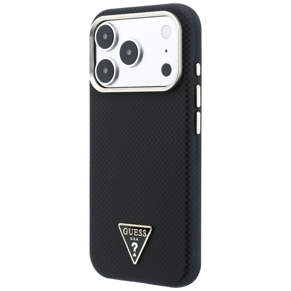 Etui Guess Kevlar Triangle Logo MagSafe na iPhone 17 Pro / 18 Pro - czarne – zdjęcie 2