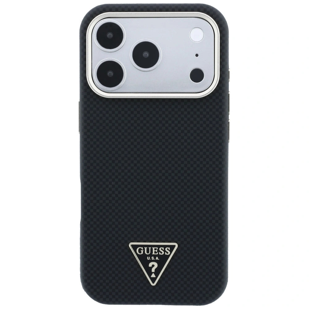 Etui Guess Kevlar Triangle Logo MagSafe na iPhone 17 Pro / 18 Pro - czarne – zdjęcie 3