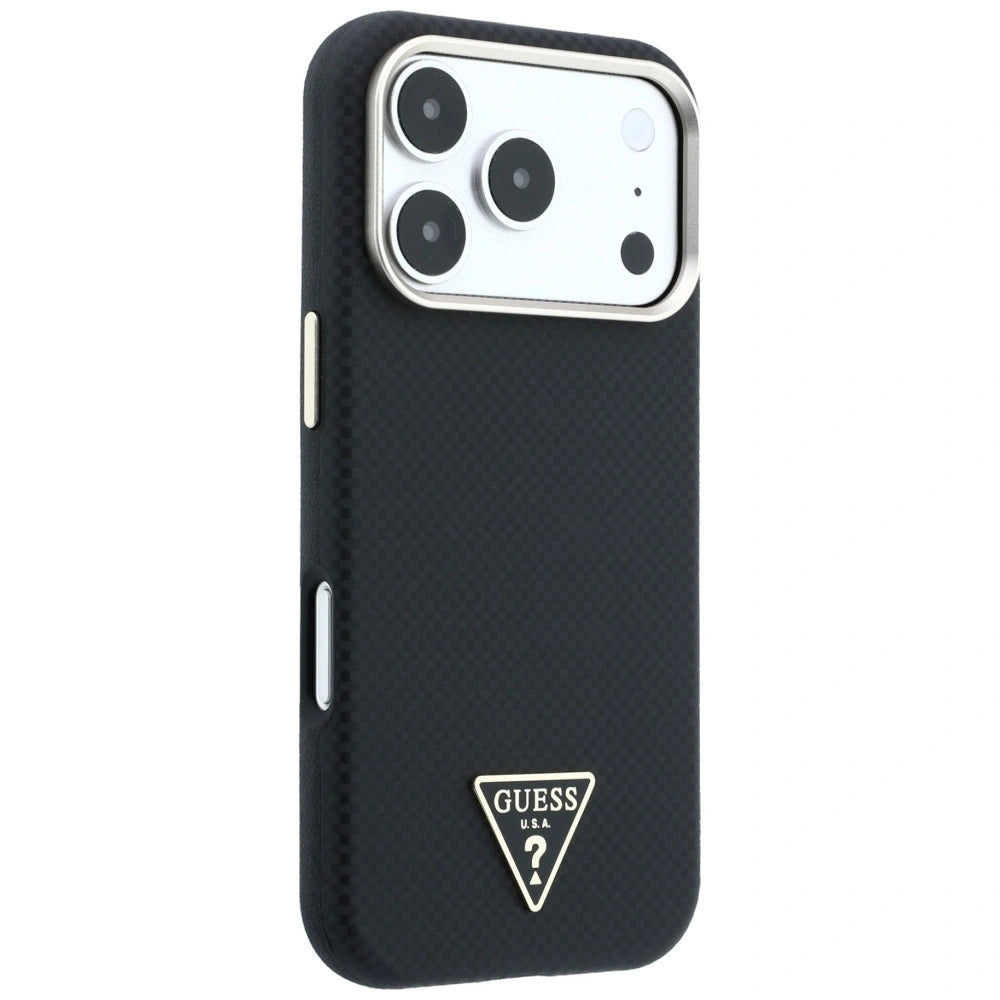 Etui Guess Kevlar Triangle Logo MagSafe na iPhone 17 Pro / 18 Pro - czarne – zdjęcie 4