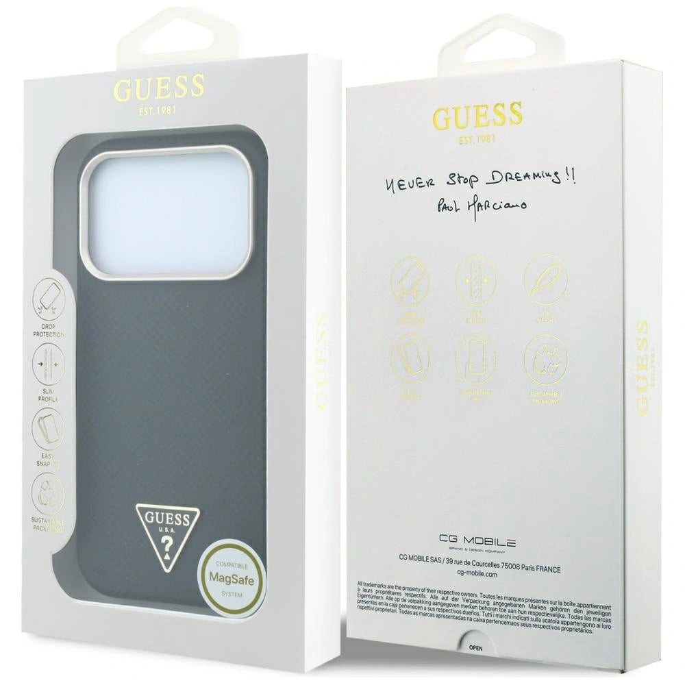 Etui Guess Kevlar Triangle Logo MagSafe na iPhone 17 Pro / 18 Pro - czarne – zdjęcie 8
