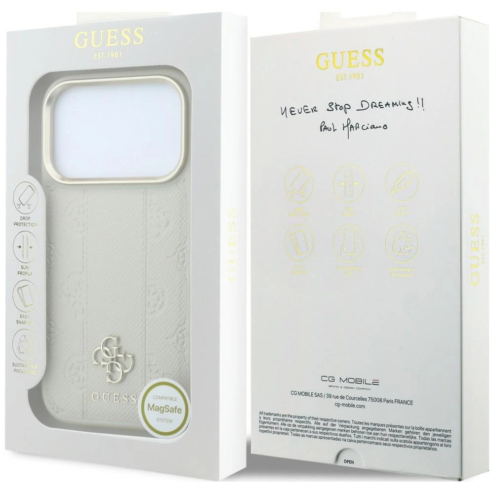 Etui Guess Peony 4G Small Logo na iPhone 17 Pro Max / 18 Pro Max - beżowe – zdjęcie 8