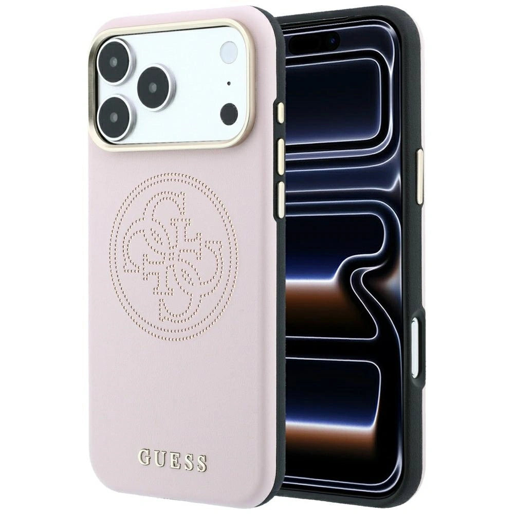 Etui Guess Perforated 4G Gold na iPhone 17 Pro Max / 18 Pro Max - różowe