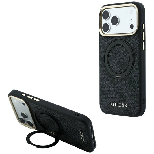 Etui Guess Ring Stand 360 4G Classic na iPhone 17 Pro / 18 Pro - czarne