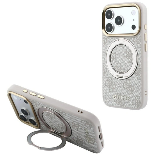 Etui Guess Ring Stand 360 4G na iPhone 17 Pro Max / 18 Pro Max - różowe
