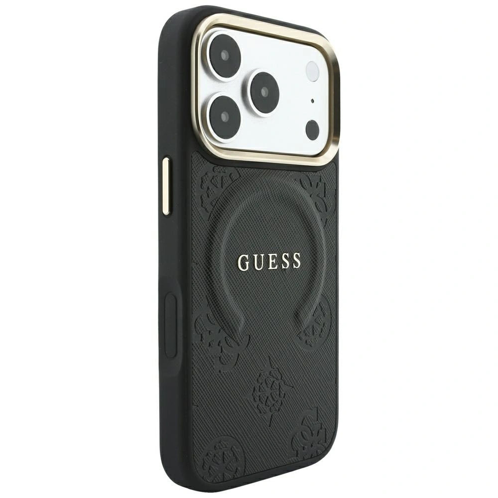 Etui Guess Saffiano Peony & na iPhone 17 Pro Max / 18 Pro Max - czarne – zdjęcie 4