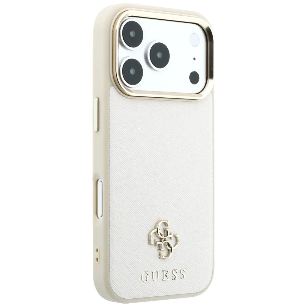Etui Guess Saffiano Small 4G & na iPhone 17 Pro Max / 18 Pro Max - beżowe – zdjęcie 4