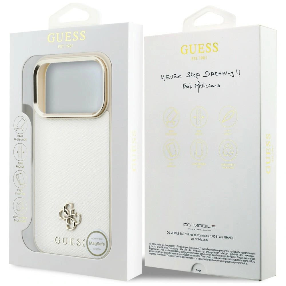 Etui Guess Saffiano Small 4G & na iPhone 17 Pro Max / 18 Pro Max - beżowe – zdjęcie 8