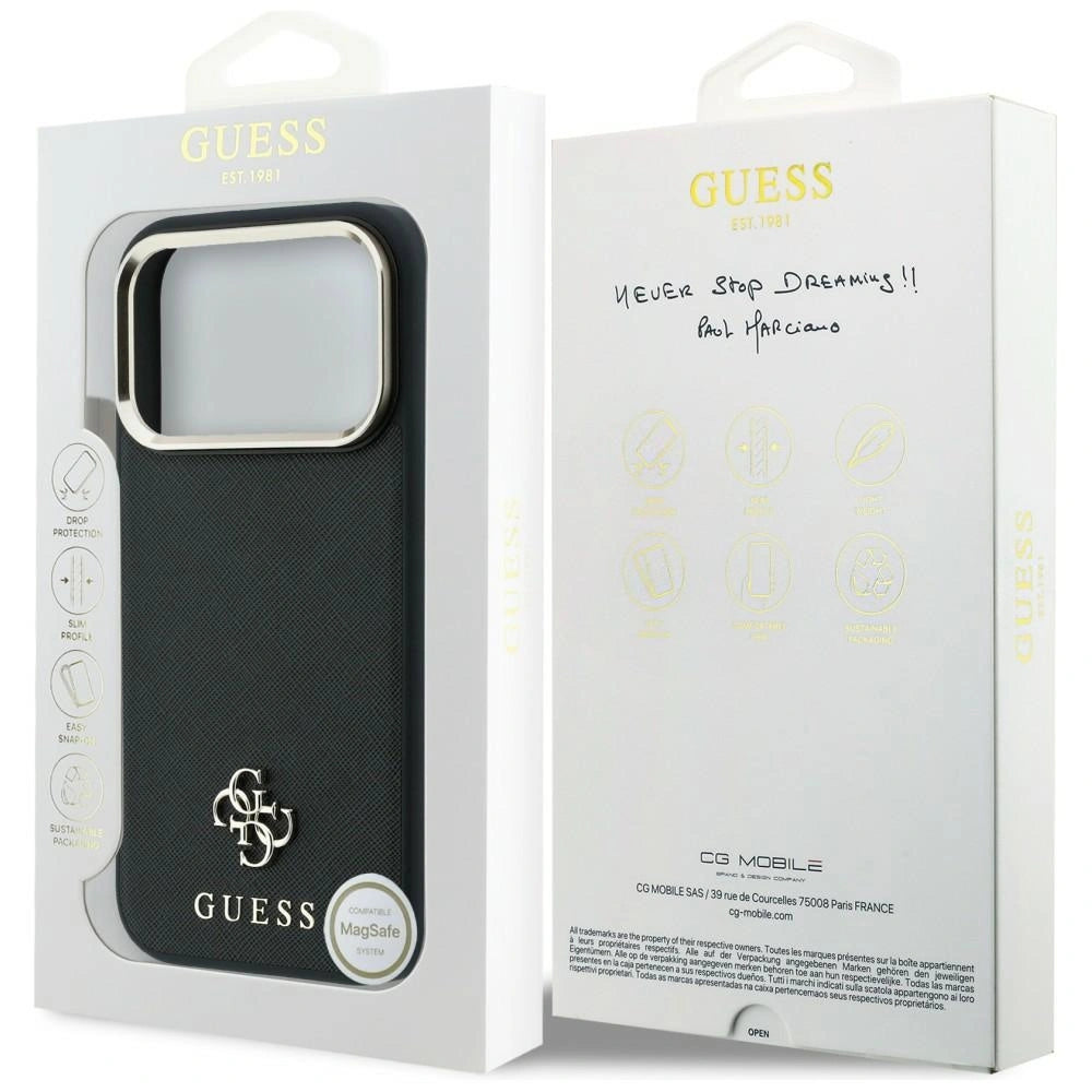 Etui Guess Saffiano Small 4G & na iPhone 17 Pro Max / 18 Pro Max - czarne – zdjęcie 8