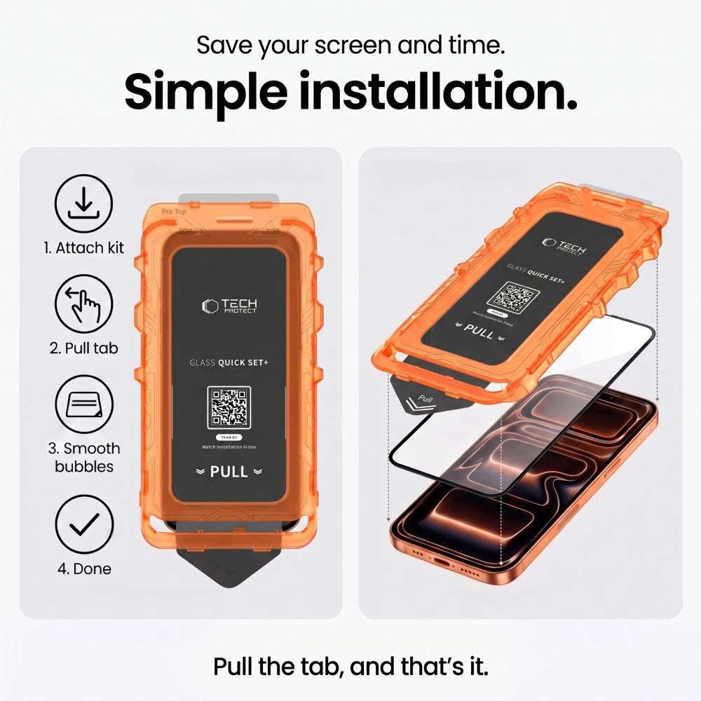 Szkło hartowane Tech-Protect Quick Set+ na iPhone 18 Pro Max / 17 pro Max – zdjęcie 6