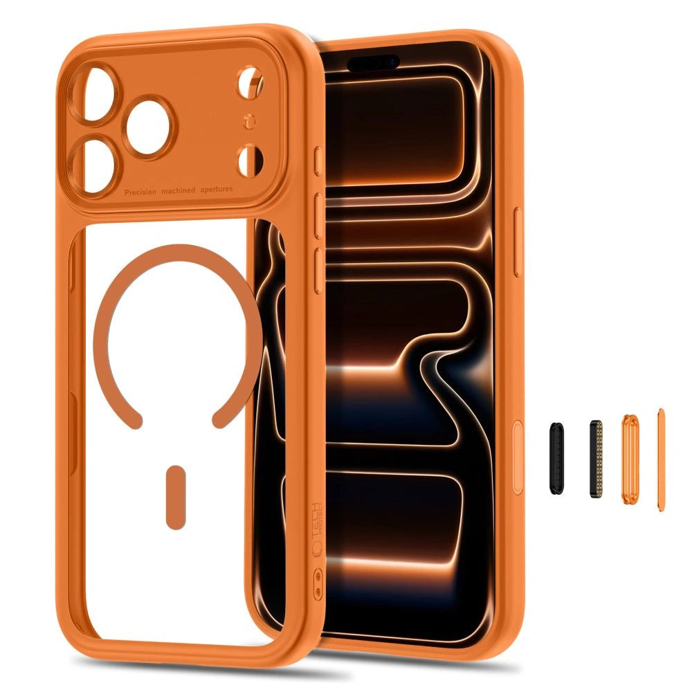 Etui Tech-Protect na iPhone 18 Pro / 17 Pro - przezroczysto-pomarańczowe – zdjęcie 2