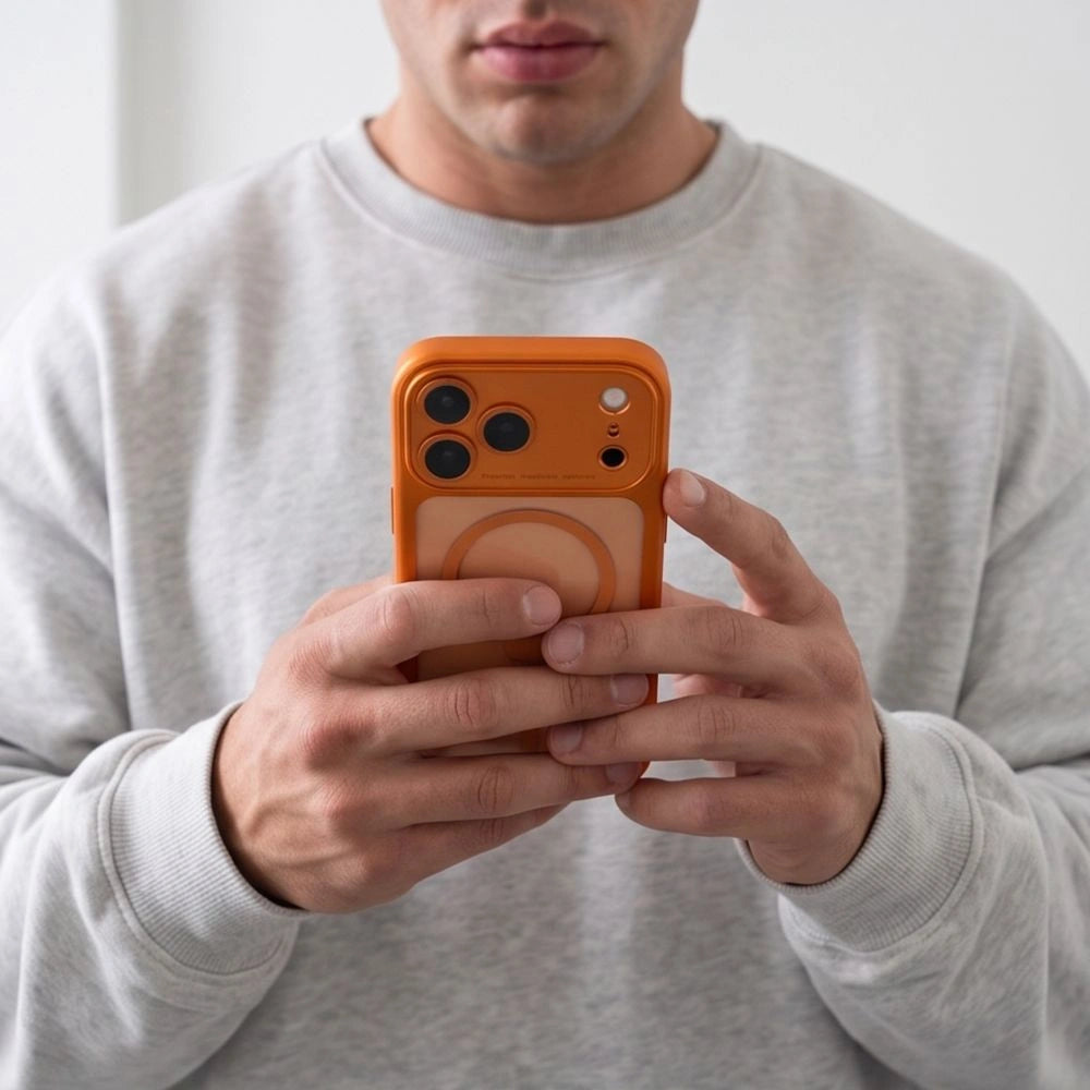 Etui Tech-Protect na iPhone 18 Pro / 17 Pro - przezroczysto-pomarańczowe – zdjęcie 5