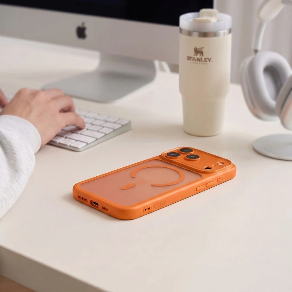 Etui Tech-Protect MagPeak na iPhone 18 Pro / 17 Pro - pomarańczowe matowe – zdjęcie 5