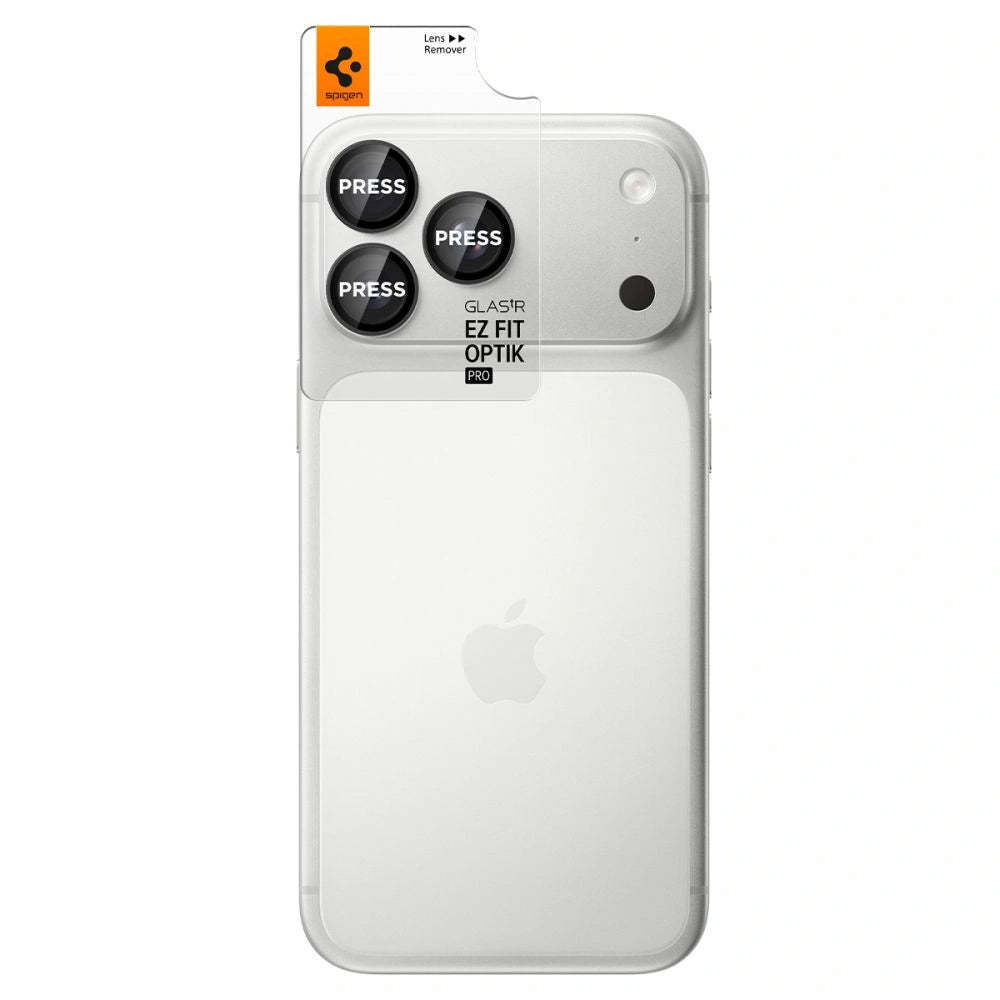 Szkło hartowane na aparat Spigen Optik Pro GLAS.TR EZ FIT 2-Pack na iPhone 18 Pro / 18 Pro Max - ciemnoszare – zdjęcie 2