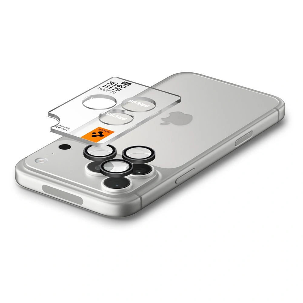 Szkło hartowane na aparat Spigen Optik Pro GLAS.TR EZ FIT 2-Pack na iPhone 18 Pro / 18 Pro Max - ciemnoszare – zdjęcie 5
