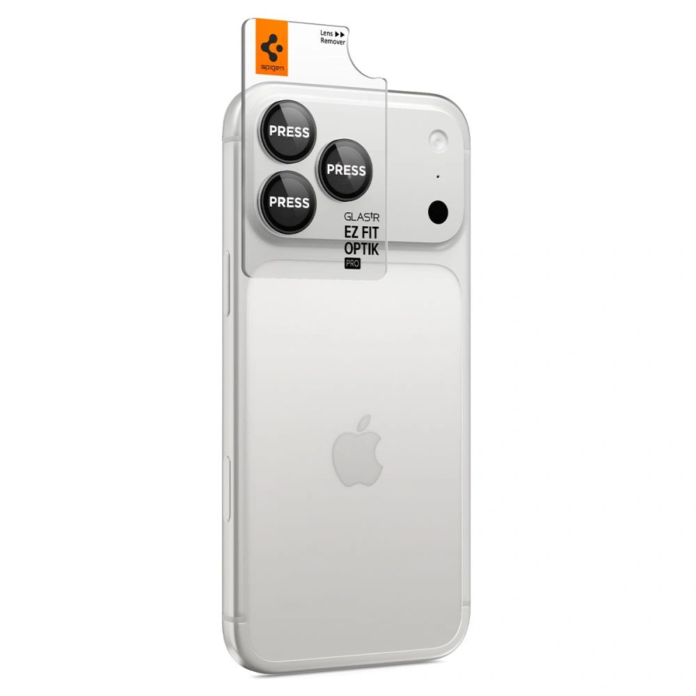 Szkło hartowane na aparat Spigen Optik Pro GLAS.TR EZ FIT 2-Pack na iPhone 18 Pro / 18 Pro Max - ciemnoszare – zdjęcie 6
