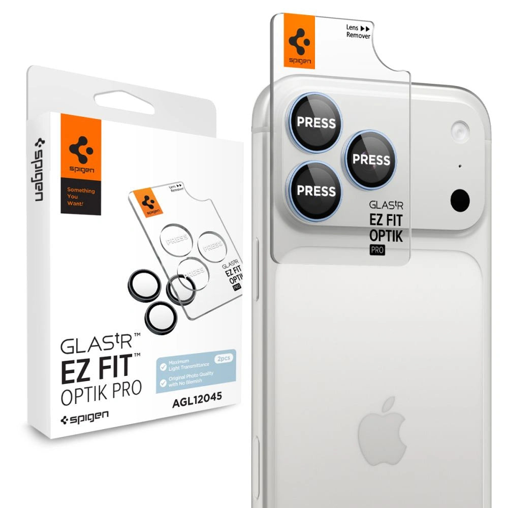 Szkło hartowane na aparat Spigen Optik Pro GLAS.TR EZ FIT 2-Pack na iPhone 18 Pro / 18 Pro Max