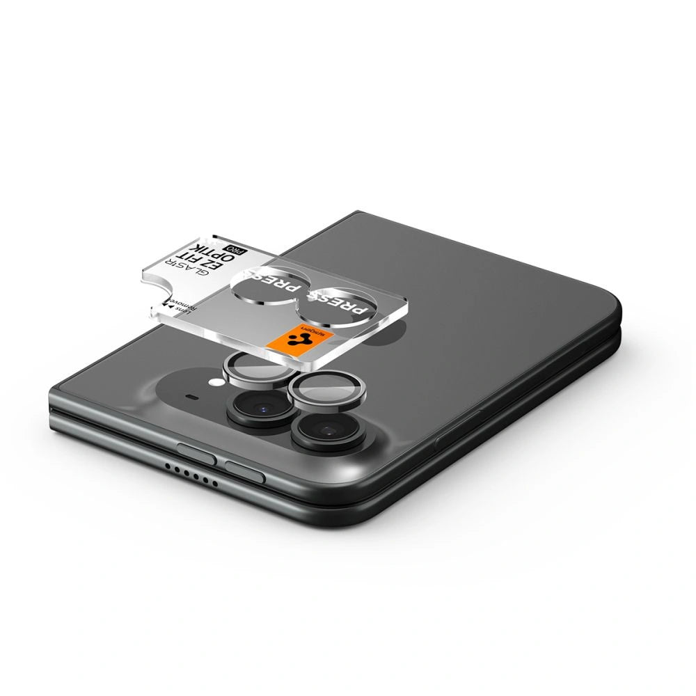 Szkło hartowane na aparat Spigen Optik Pro GLAS.TR EZ FIT 2-Pack na iPhone Duo - białe – zdjęcie 5