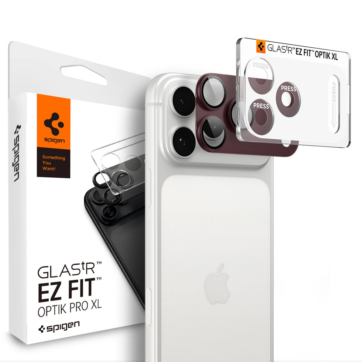 Szkło hartowane na aparat Spigen Optik Pro na iPhone 18 Pro - dark cherry