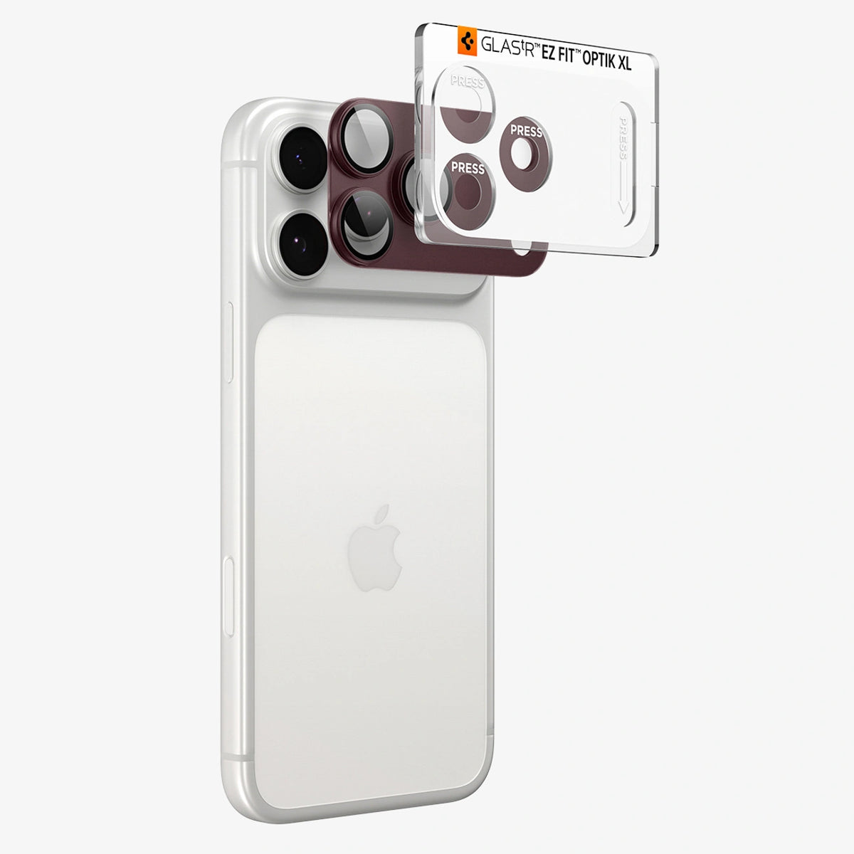 Szkło hartowane na aparat Spigen Optik Pro na iPhone 18 Pro - dark cherry – zdjęcie 2