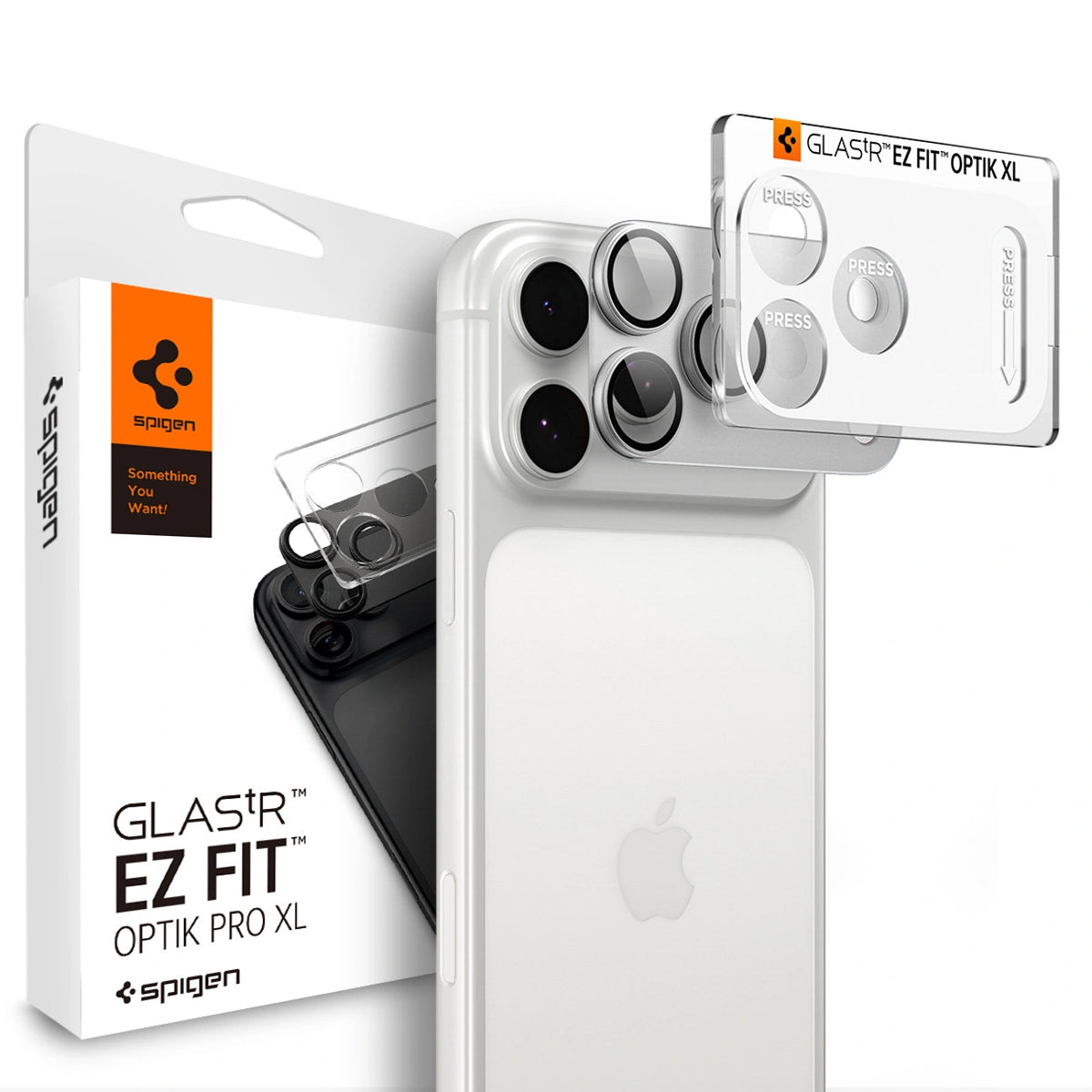 Szkło hartowane na aparat Spigen Optik Pro na iPhone 18 Pro Max - srebrne