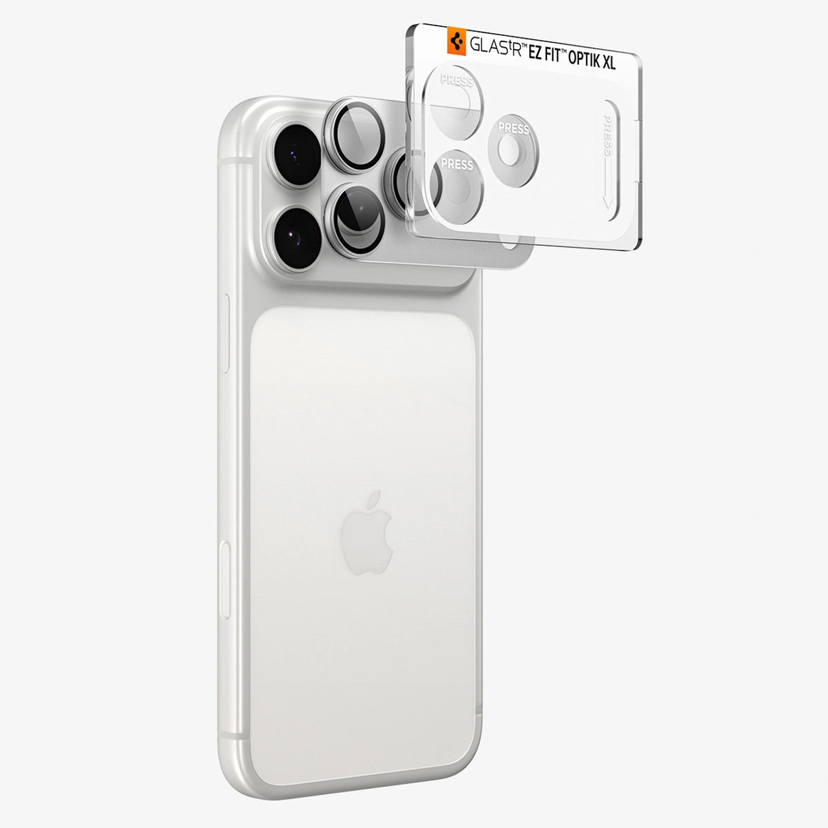 Szkło hartowane na aparat Spigen Optik Pro XL na iPhone 18 Pro - srebrne – zdjęcie 13