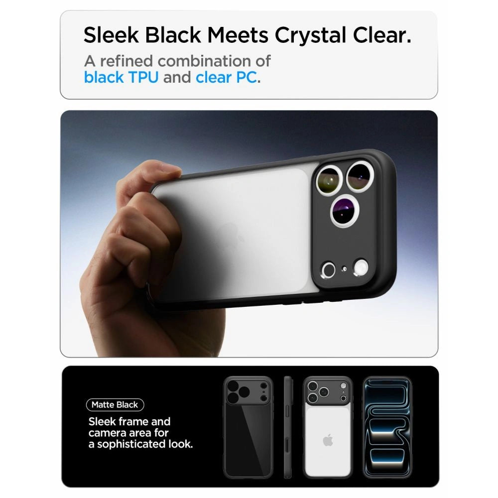 Etui Spigen Ultra Hybrid na iPhone 18 Pro / 17 Pro - czarne matowe – zdjęcie 6