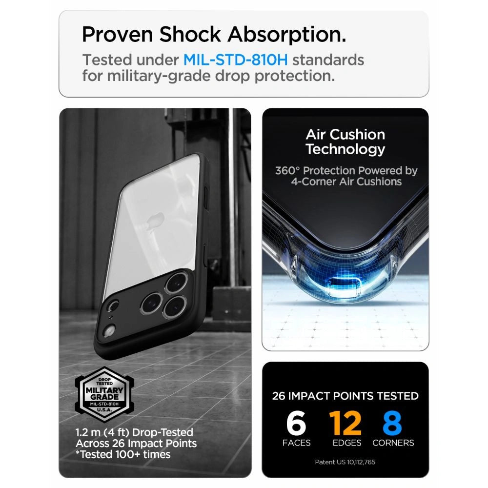 Etui Spigen Ultra Hybrid na iPhone 18 Pro / 17 Pro - czarne matowe – zdjęcie 9