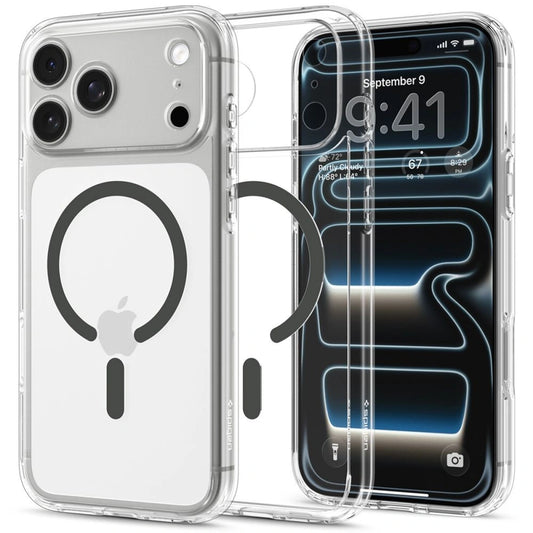 Etui Spigen Ultra na iPhone 18 Pro / 17 Pro - przezroczysto-grafitowe