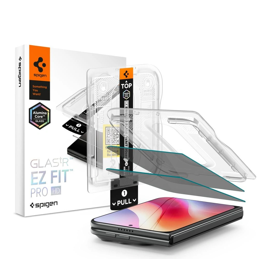 Szkło hartowane Spigen Glas.tR EZ Fit Pro HD AC 2-Pack prywatyzujące na iPhone Duo
