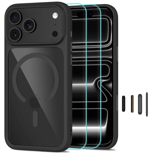 Etui Tech-Protect MagOne na iPhone 18 Pro / 17 Pro - przezroczysto-czarne