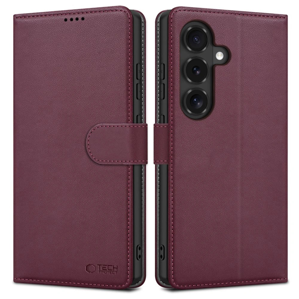 Etui Tech-Protect Wallet na Samsung Galaxy S26 FE - bordowe
