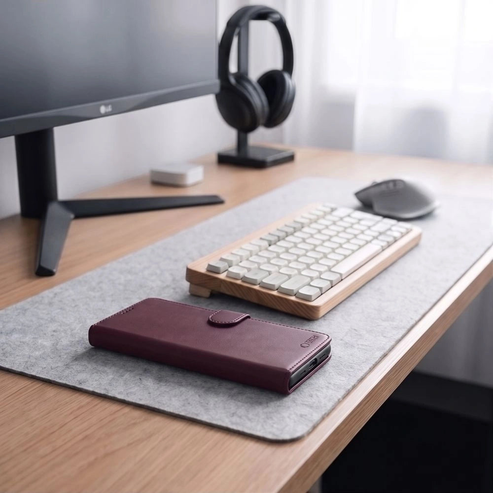 Etui Tech-Protect Wallet na Samsung Galaxy S26 FE - bordowe – zdjęcie 4
