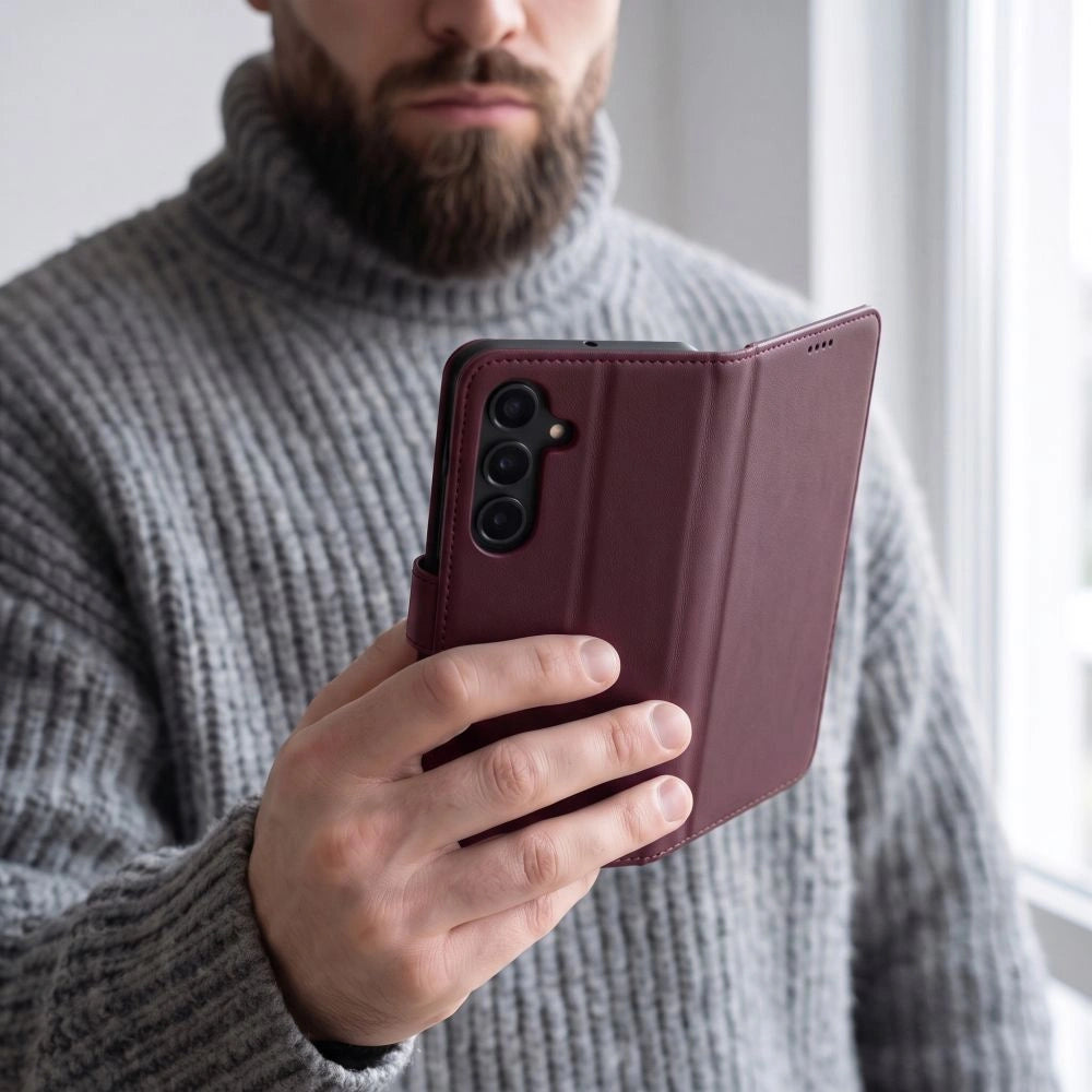 Etui Tech-Protect Wallet na Samsung Galaxy S26 FE - bordowe – zdjęcie 7