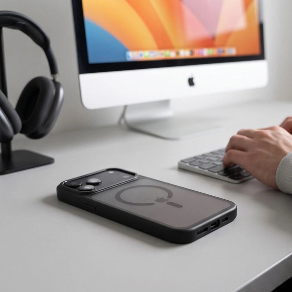 Etui Tech-Protect MagStand na iPhone 18 Pro / 17 Pro - czarne matowe – zdjęcie 9