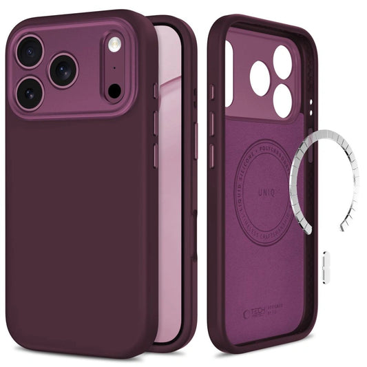 Etui Tech-Protect Uniq MagSafe CC na iPhone 18 Pro / 17 Pro - burgundowe