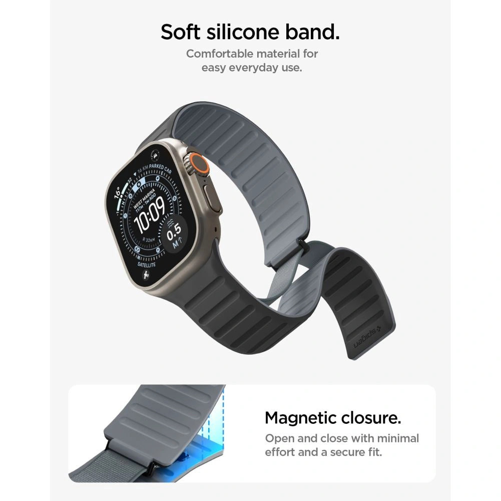 Pasek Spigen Athlex Air na Apple Watch 44 / 45 / 46 / 49 mm - czarno-szary – zdjęcie 6