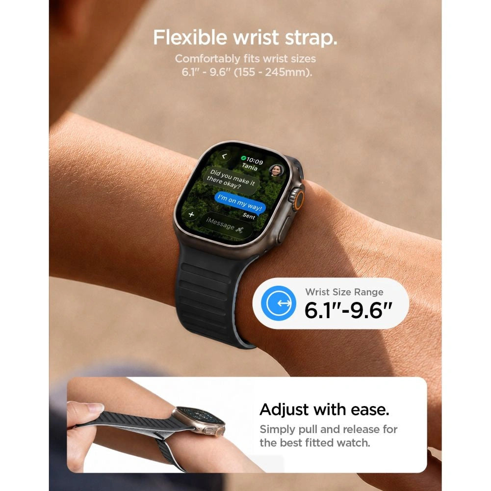 Pasek Spigen Athlex Air na Apple Watch 44 / 45 / 46 / 49 mm - czarno-szary – zdjęcie 9