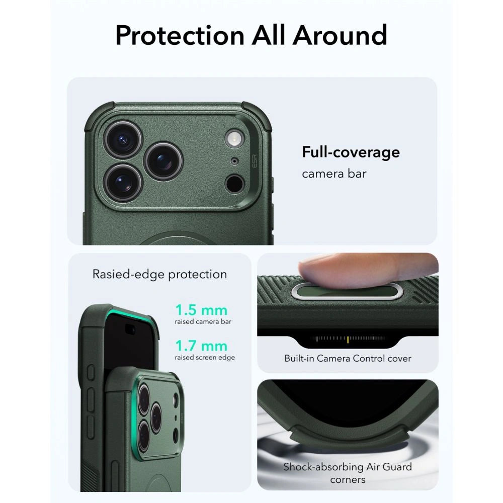 Etui ESR Cyber Tough MagSafe na iPhone 18 Pro Max / 17 Pro Max - zielone – zdjęcie 3