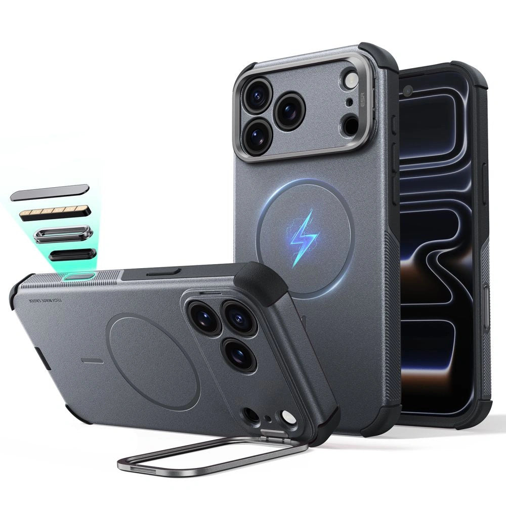 Etui ESR Cyber Tough Kickstand na iPhone 18 Pro Max / 17 Pro Max - szare