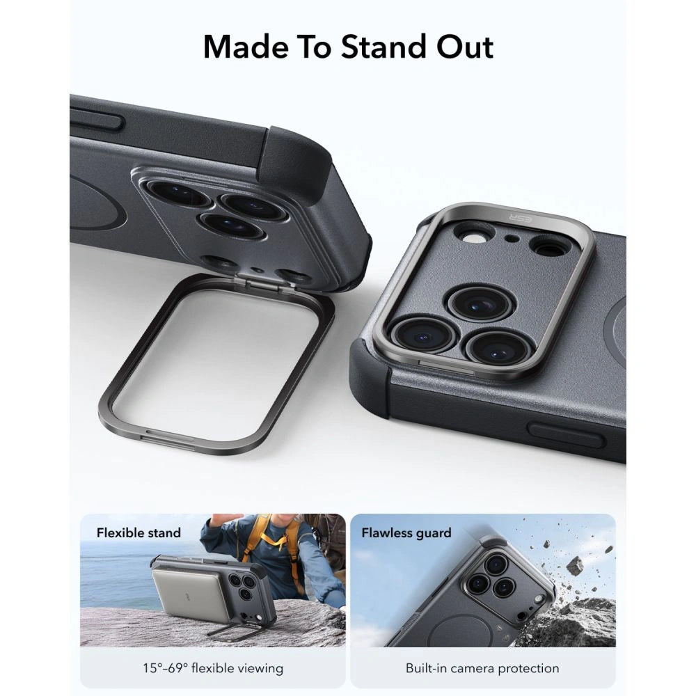 Etui ESR Cyber Tough Kickstand na iPhone 18 Pro Max / 17 Pro Max - szare – zdjęcie 4